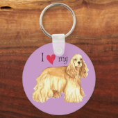Porte-clés J'aime mon Cocker Spaniel (Recto)