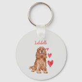 Porte-clés J'aime mon Cocker Spaniel Chien Personnalisé (Recto)