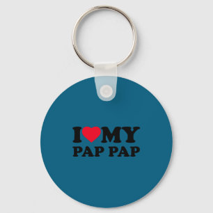 Porte-clés J'aime mon cœur de Pap-pap Grand-père Famille Papp