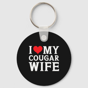 Porte-clés J'Aime Mon Cougar Femme Coeur Hommes Lui Cadeaux V