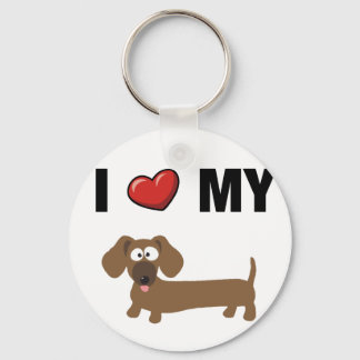 Porte-clés J'aime mon dachshund