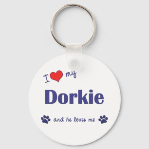 Porte-clés J'aime mon Dorkie (le chien masculin)