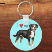 Porte-clés J'aime mon Entlebucher (Recto)