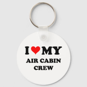 Porte-clés J'aime mon équipage de cabine d'air