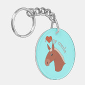 Porte-clés J'aime mon Flaxen rouge de mule (Devant gauche)