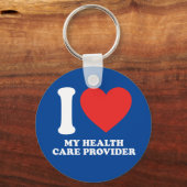 Porte-clés J'aime mon fournisseur de soins de santé (Recto)