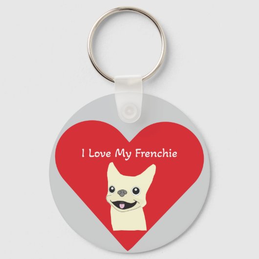 Porte-clés J'aime mon Frenchie, Lavender (Recto)