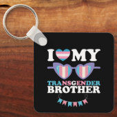 Porte-clés J'aime mon frère transgenre famille Trans LGBTQ (Recto)
