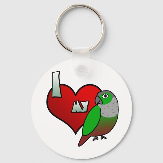 Porte-clés J'aime mon gâteau vert à la peau (Recto)