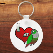 Porte-clés J'aime mon gâteau vert à la peau (Recto)