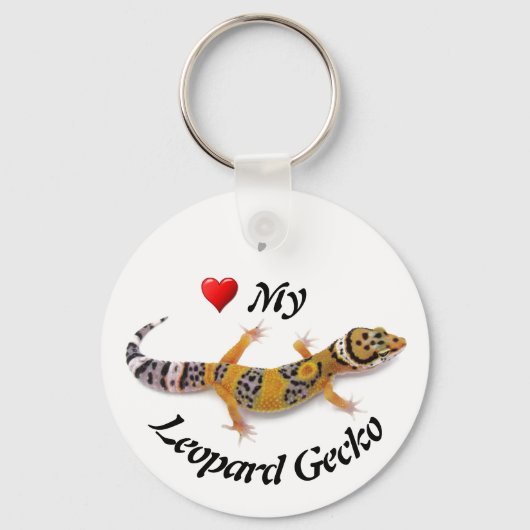 Porte-clés J'Aime Mon Gecko Léopard (Recto)