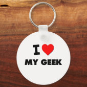 Porte-clés J'aime mon Geek (Recto)