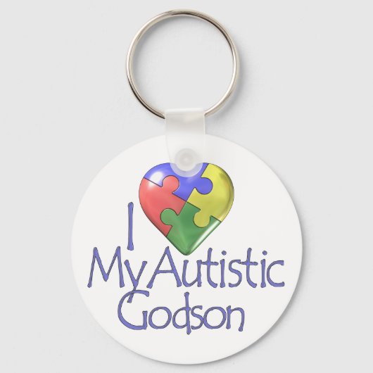 Porte-clés J'Aime Mon Godson Autistique (Recto)