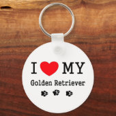 Porte-clés J'Aime Mon Golden Retriever (Recto)
