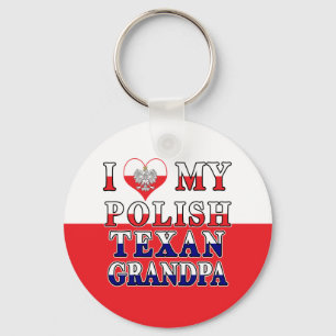 Porte-clés J'Aime Mon Grand-Père Texan Polonais