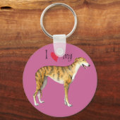 Porte-clés J'aime mon Greyhound (Recto)