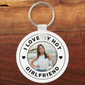 Porte-clés J'Aime Mon Hot Girlfriend Image personnalisée (Recto)