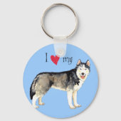 Porte-clés J'aime mon Husky (Recto)