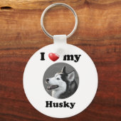 Porte-clés J'Aime Mon Husky (Recto)