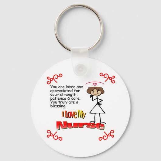 Porte-clés J'aime mon infirmière (Recto)