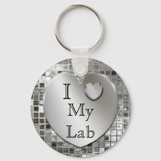 Porte-clés J'aime mon Lab Heart Keychain (Recto)