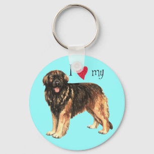Porte-clés J'aime mon Leonberger
