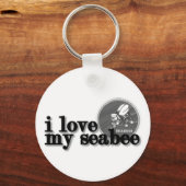 Porte-clés J'aime mon logo Seabee avec Seabee (Recto)