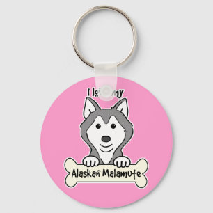 Porte-clés J'aime mon Malamute d'Alaska