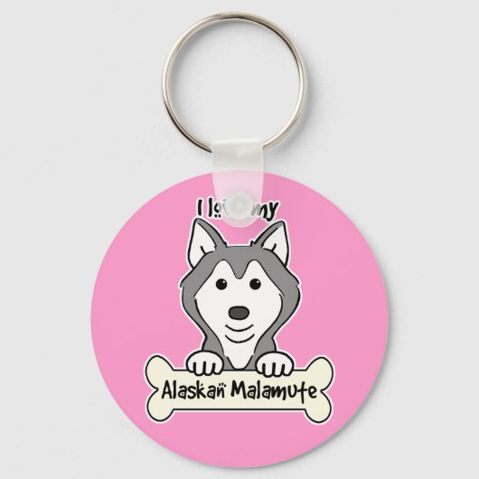 Porte-clés J'Aime Mon Malamute D'Alaska (Recto)
