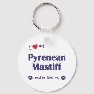 Porte-clés J'aime mon mastiff pyrénéen (le chien masculin)