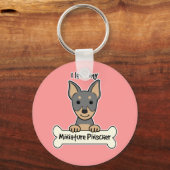 Porte-clés J'Aime Mon Miniature Pinscher (Recto)