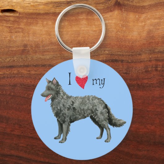 Porte-clés J'aime mon Mudi (Recto)