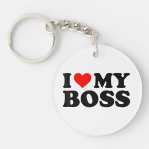 Porte-clés J'aime mon patron drôle cœur rouge patron je cœur