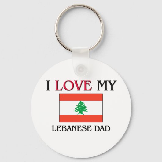 Porte-clés J'aime mon père libanais (Recto)