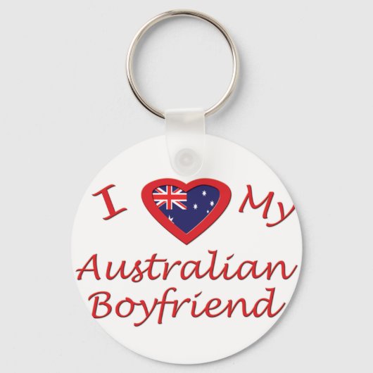 Porte-clés J'aime mon petit ami australien (Recto)