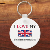 Porte-clés J'aime mon petit ami britannique (Recto)