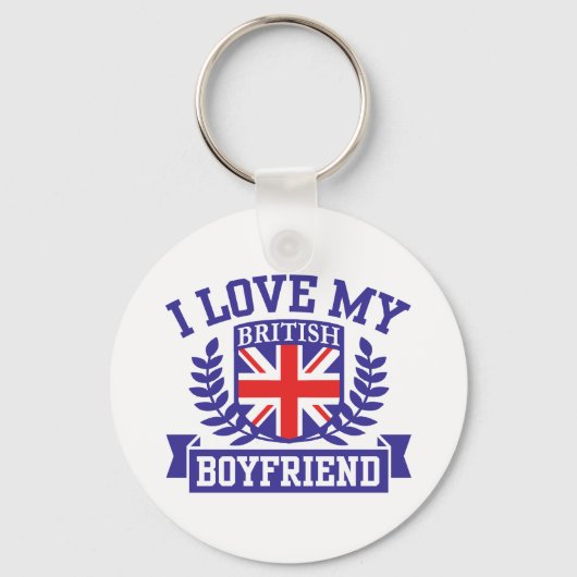 Porte-clés J'aime mon petit ami britannique (Recto)