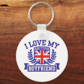 Porte-clés J'aime mon petit ami britannique (Recto)