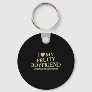 Porte-clés J'aime mon petit ami fruité humour drôle de petite