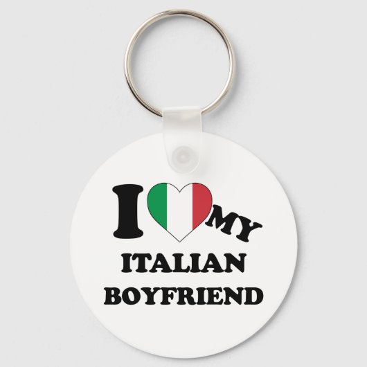 Porte-clés J'aime mon petit ami italien (Recto)