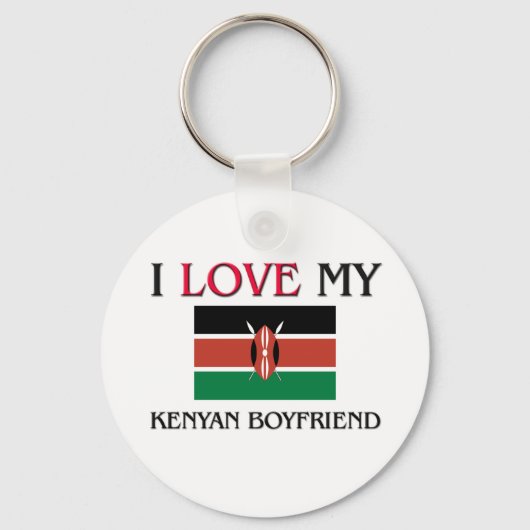 Porte-clés J'aime mon petit ami kenyan (Recto)