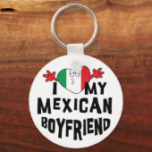 Porte-clés J'aime mon petit ami mexicain (Recto)