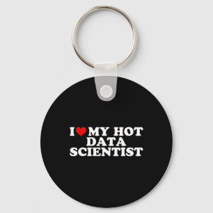 Porte-clés J'aime mon petit ami scientifique de données chaud