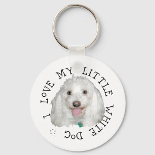 Porte-clés J'aime mon petit chien blanc (sauvetage)