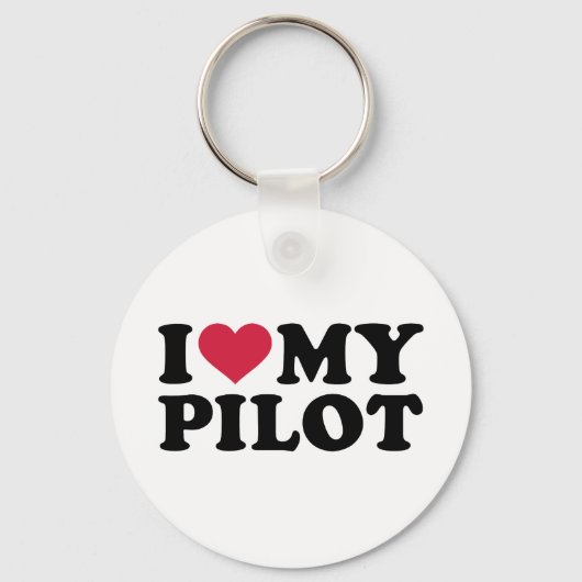 Porte-clés J'aime mon pilote (Recto)