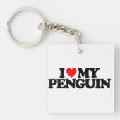 PORTE-CLÉS J'AIME MON PINGOUIN (Devant)
