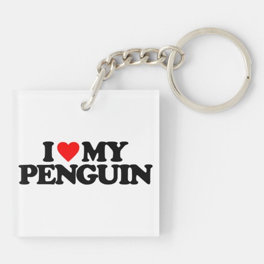PORTE-CLÉS J'AIME MON PINGOUIN (Dos)