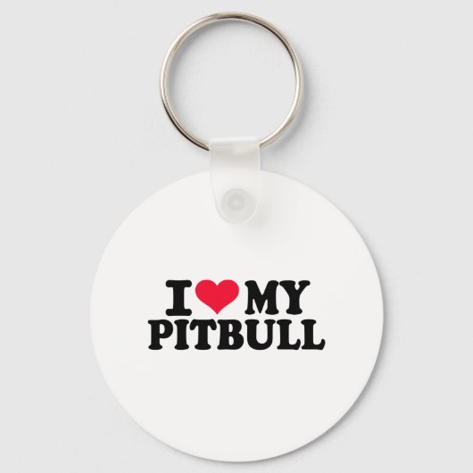 Porte-clés J'aime mon Pitbull (Recto)