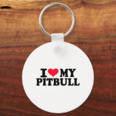 Porte-clés J'aime mon Pitbull (Recto)
