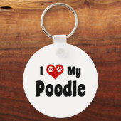 Porte-clés J'Aime Mon Poodle (Recto)